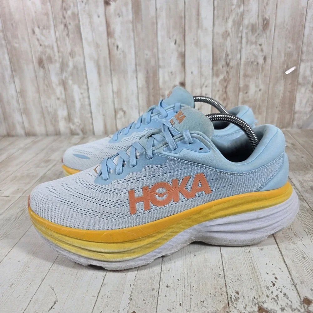 Hoka Bondi 8 Wide Womens 10.5D Running Shoes Sky Blue‎ Sunlit Ocean 1127954 SSCA